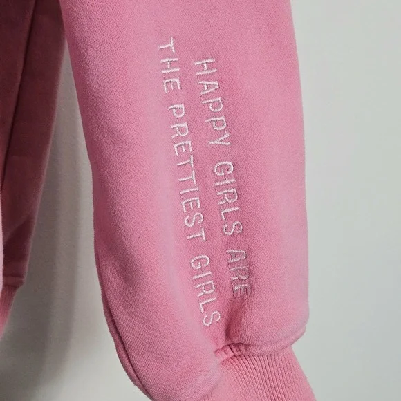 Sun Kissed Coconut Womens Sweatshirt Sz M Pink Crewneck Embroidered Happy Era - Picture 7 of 9
